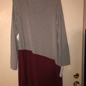 Nene gray and burgundy dress